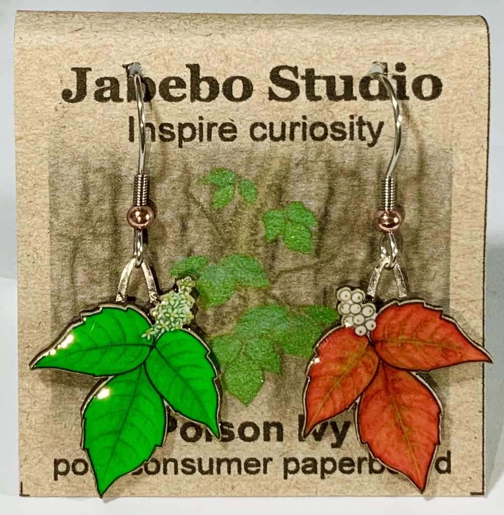 Picture shown is of 1 inch tall pair of earrings of Poison Ivy.