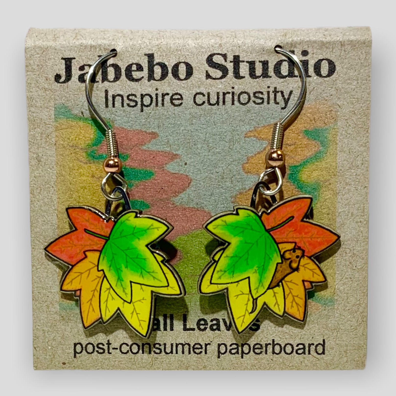Picture shown is of 1 inch tall pair of earrings of Fall Leaves.