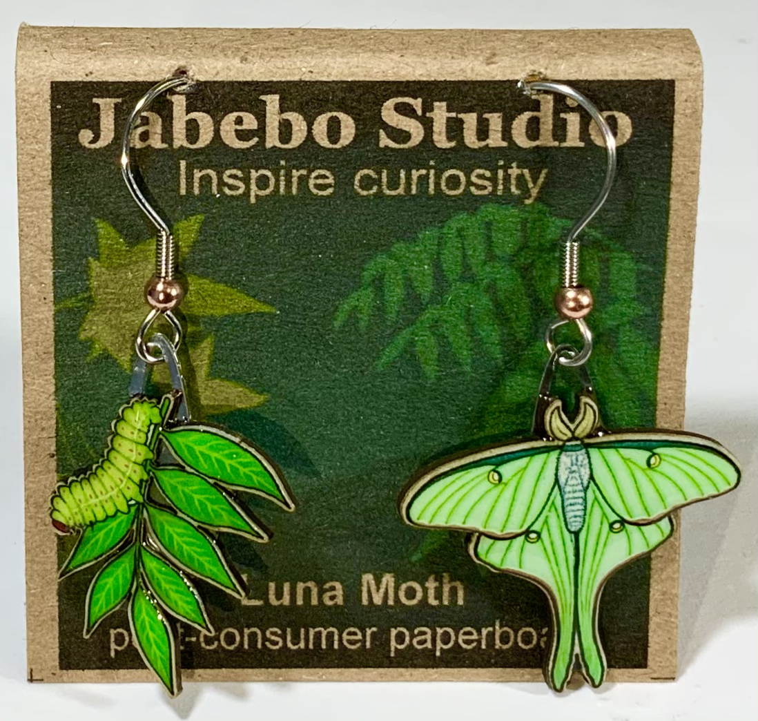 Picture shown is of 1 inch tall pair of earrings of the bug the Luna Moth.