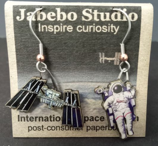 Picture shown is of 1 inch tall pair of earrings of the International Space Station.