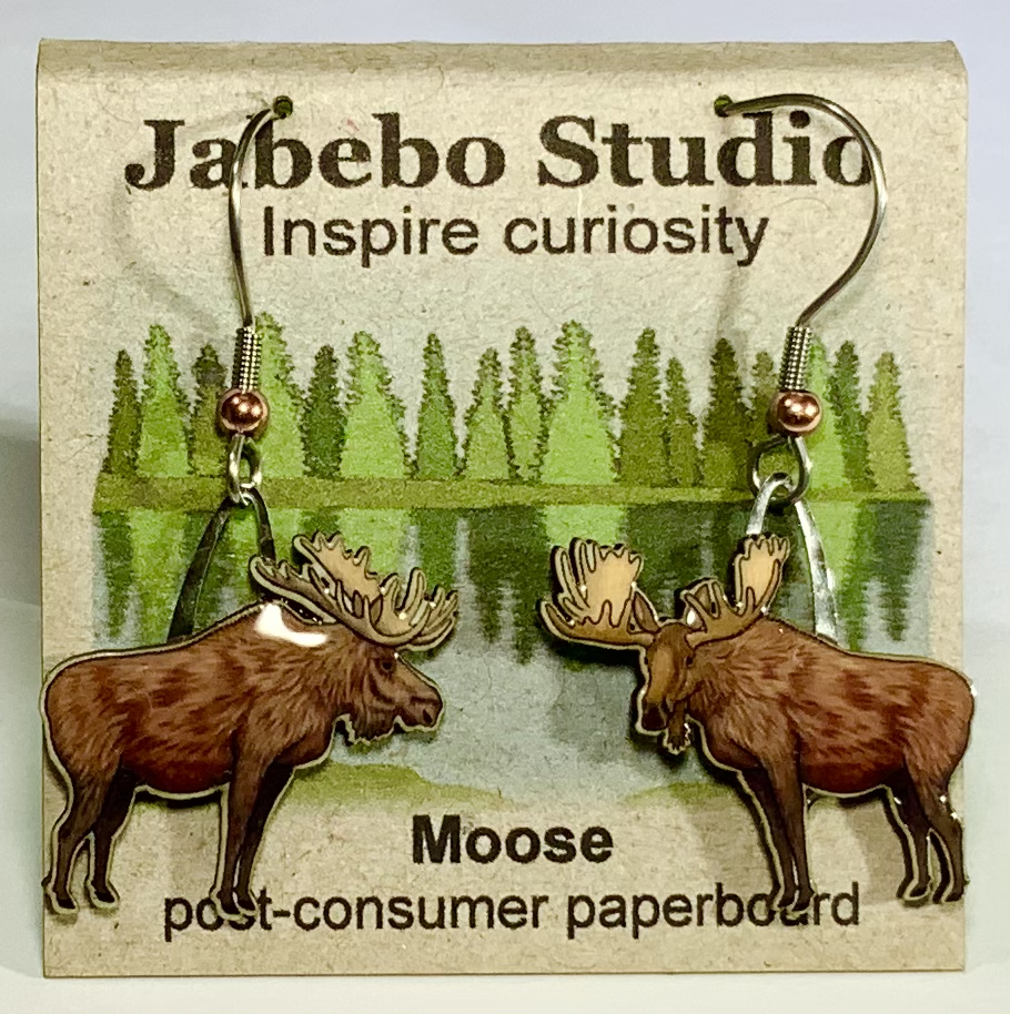 Picture shown is of 1 inch tall pair of earrings of the animal the Moose.